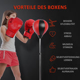 Punchingball-set staande bokszak trainingsset 125/131/138/145 cm in hoogte verstelbaar met 1 paar handschoenen 1 (4)