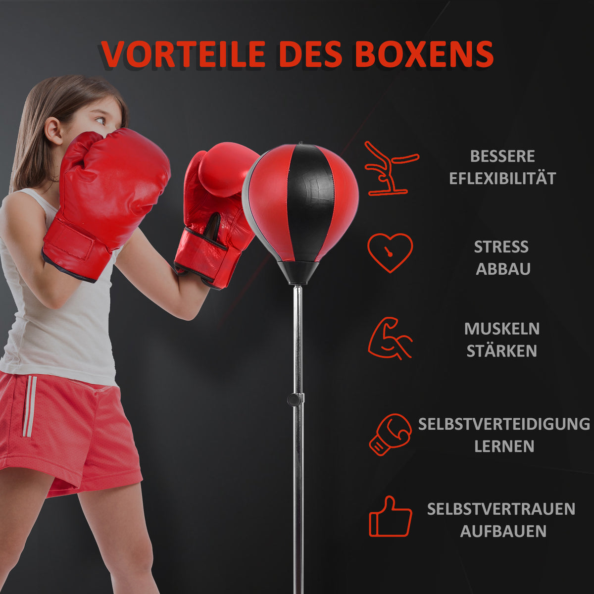 Punchingball-set staande bokszak trainingsset 125/131/138/145 cm in hoogte verstelbaar met 1 paar handschoenen 1 (4)