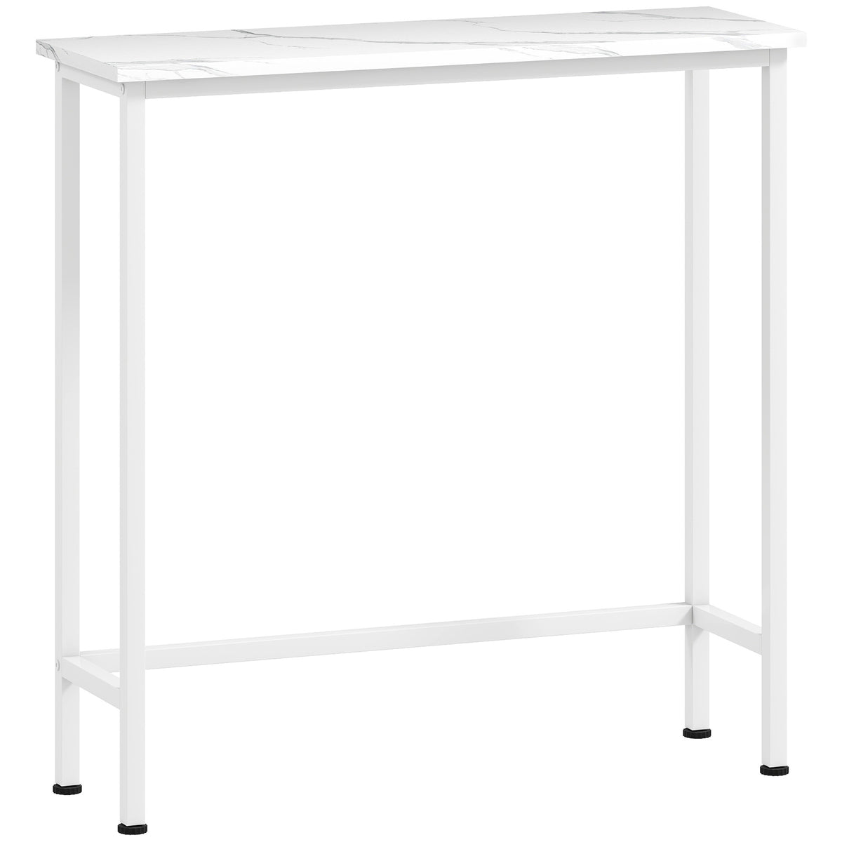 Consoletafel haltafel met verstelbare voetjes, kantelbeveiliging 75 x 24 x 76 cm voor kleine ruimte wit