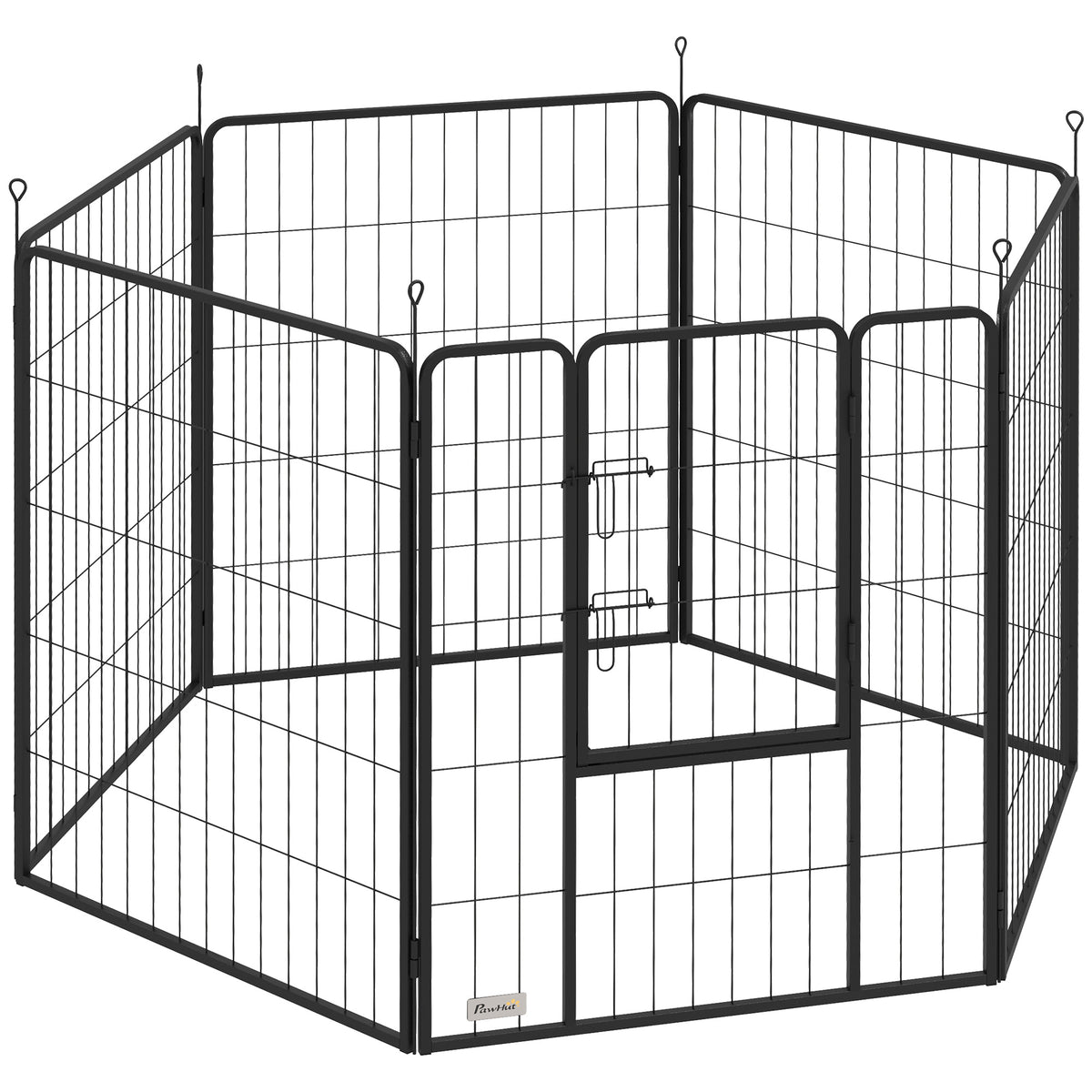 Hondenhek, huisdierenren, 6 panelen, staal, inklapbaar, grijs