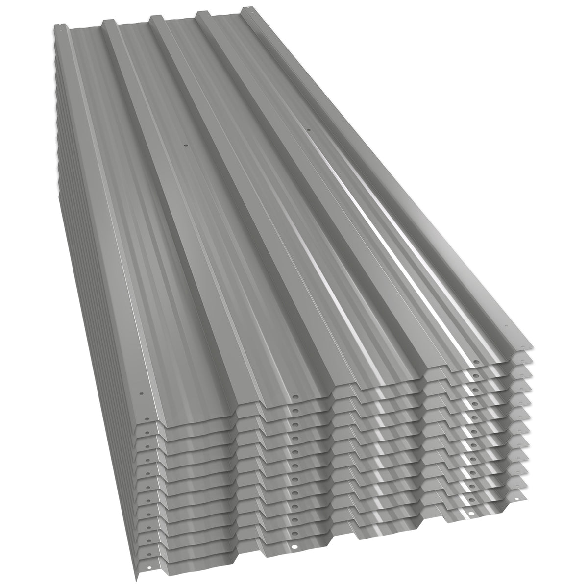 12 stuks trapeziumplaat 129x45 cm 7m² verzinkt dakplaat 0,25 mm weerbestendig profielplaat lichtgrijs