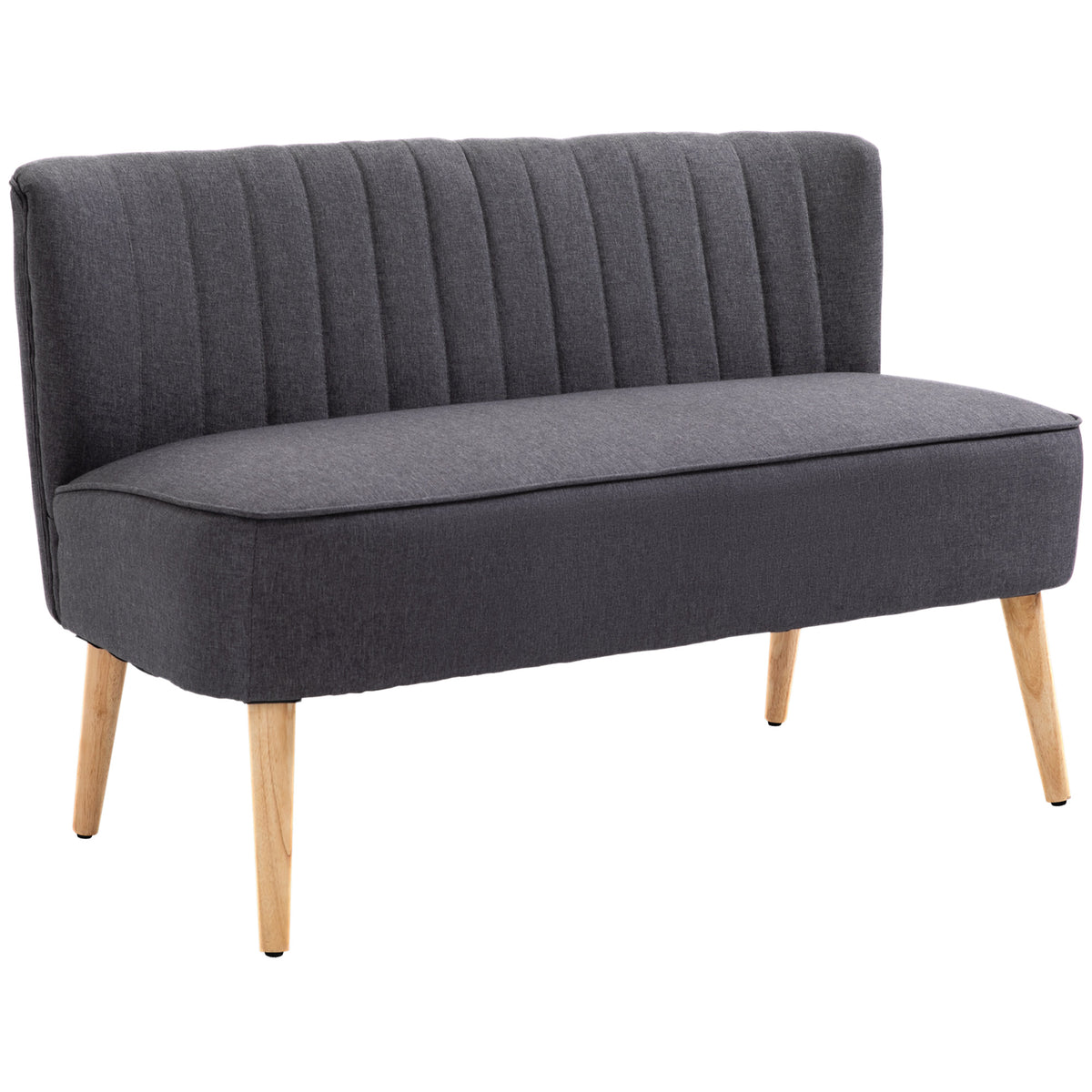 2-zitsbank, zachte bekleding, onderhoudsvriendelijke hoes, tot 220 kg, 117 x 56,5 x 77 cm, donkergrijs