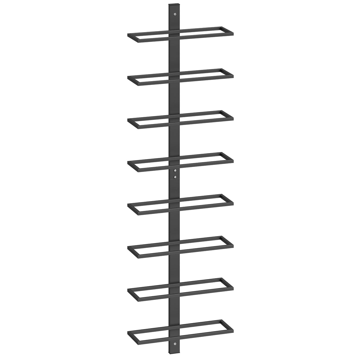 Wijnrek, wandrek voor 8 wijnflessen, 8 niveaus, stalen buis, voor keuken, woonkamer, thuisbar, zwart