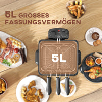 Friteuse, 5 l oliecapaciteit, timer, kijkvenster, 2000 W vermogen, zilverkleurig (8)