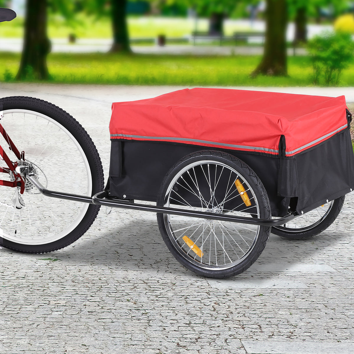 Vouwbare fietsaanhanger vrachtaanhanger met koppeling, transportwagen tot 40 kg belastbaar, transportaanhanger (2)