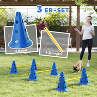 Agility-set voor honden 3-delige agility-uitrusting voor hondentraining, insteekhordeset met 6 kegels, 3 hordes (4)