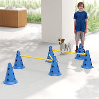 Agility-set voor honden 3-delige agility-uitrusting voor hondentraining, insteekhordeset met 6 kegels, 3 hordes (9)
