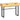 Sidetable, smalle haltafel met 2 lades, metalen frame, voor in de hal, 110 x 35 x 76,5 cm, naturel