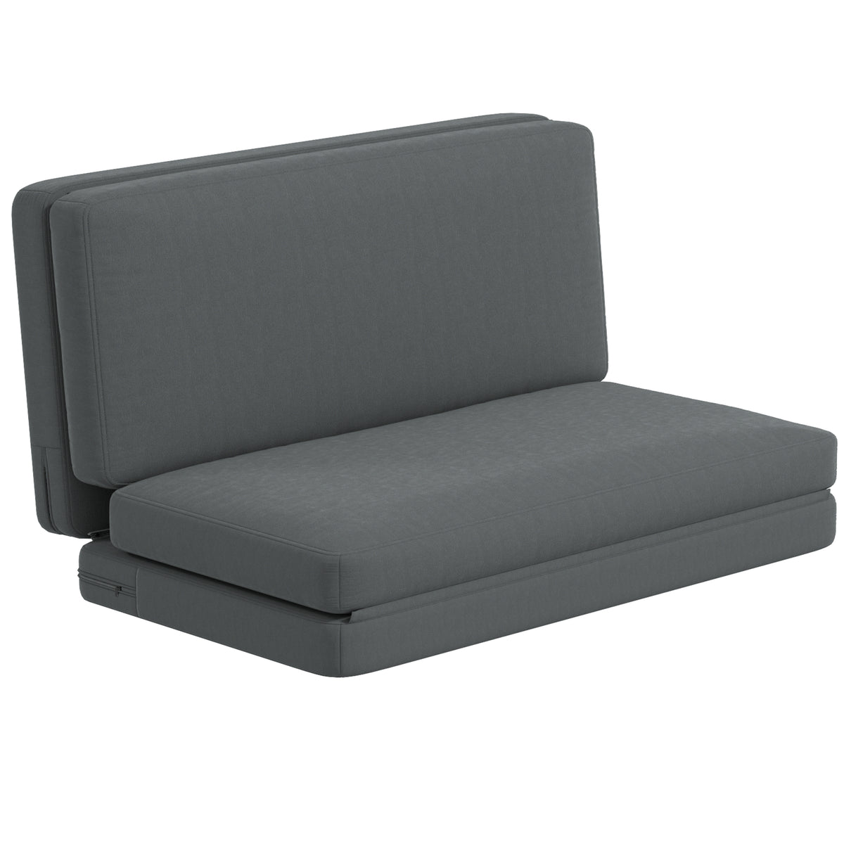 3-in-1 opvouwbare relaxfauteuil, logeermatras, deelbaar, 138 cm breed, donkergrijs