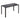 Eettafel keukentafel grote tafel, modern design, 120 cm x 60 cm x 75 cm, zwart