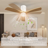 Plafondventilator met ledverlichting, 6 snelheden, afstandsbediening, lichtbruin (5)
