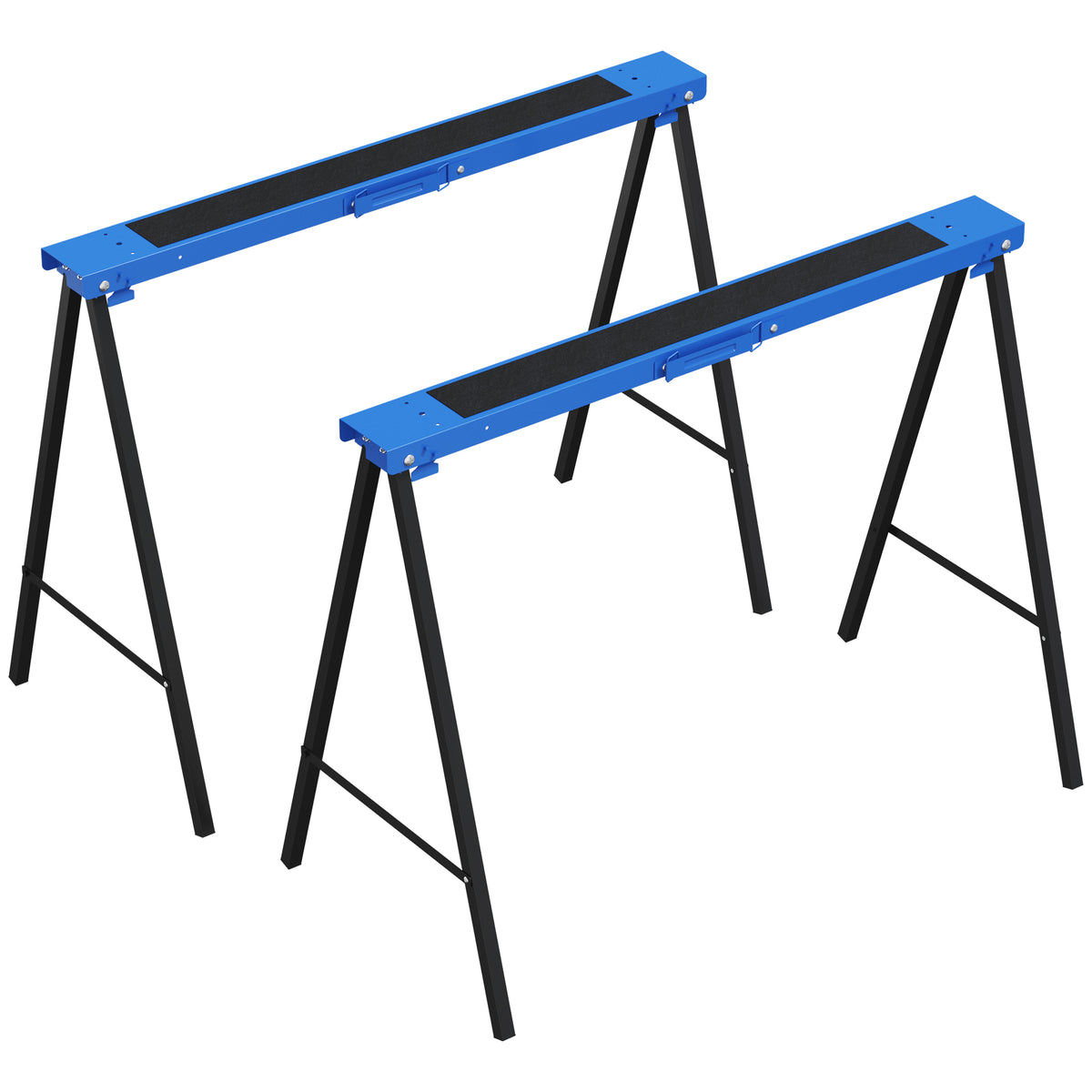 Set van 2 werkbokken, werkstandaards, belastbaar tot 250 kg, metaal, blauw