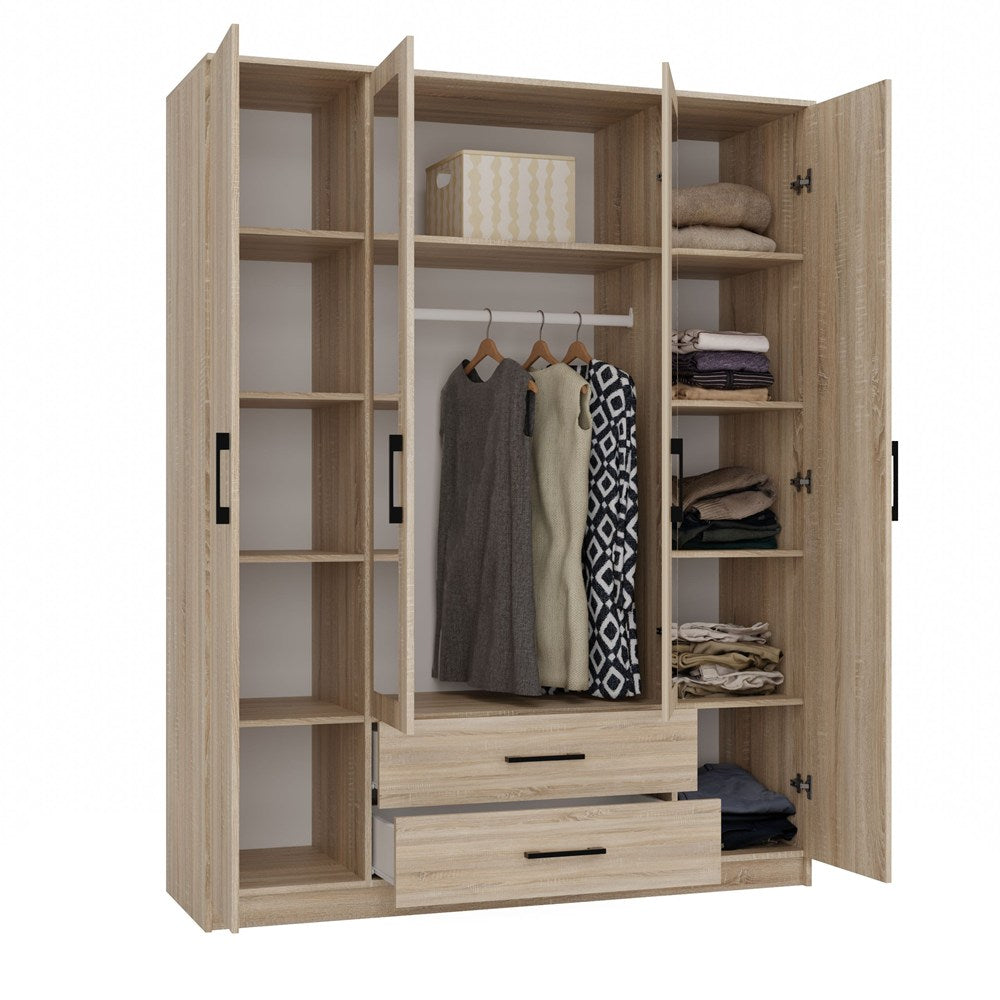 Kleiderschrank ROMANA 160 mit Spiegel EICHE SONOMA – Produktabbildung 2