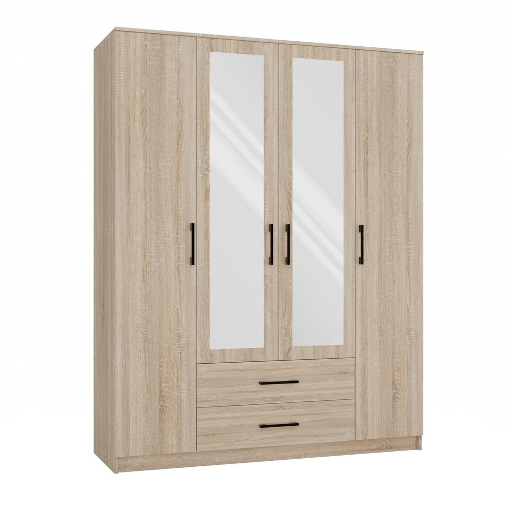 Kleiderschrank ROMANA 160 mit Spiegel EICHE SONOMA