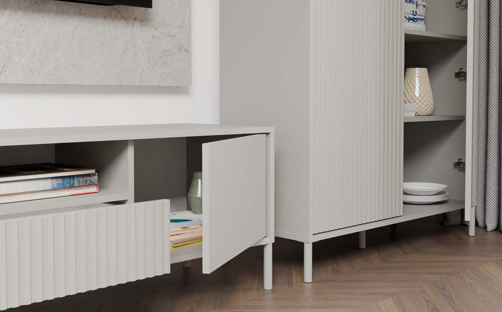TV-SCHRANK KAMARO 160 KASCHMIR gerillte Front + klassische Front – Produktabbildung 2
