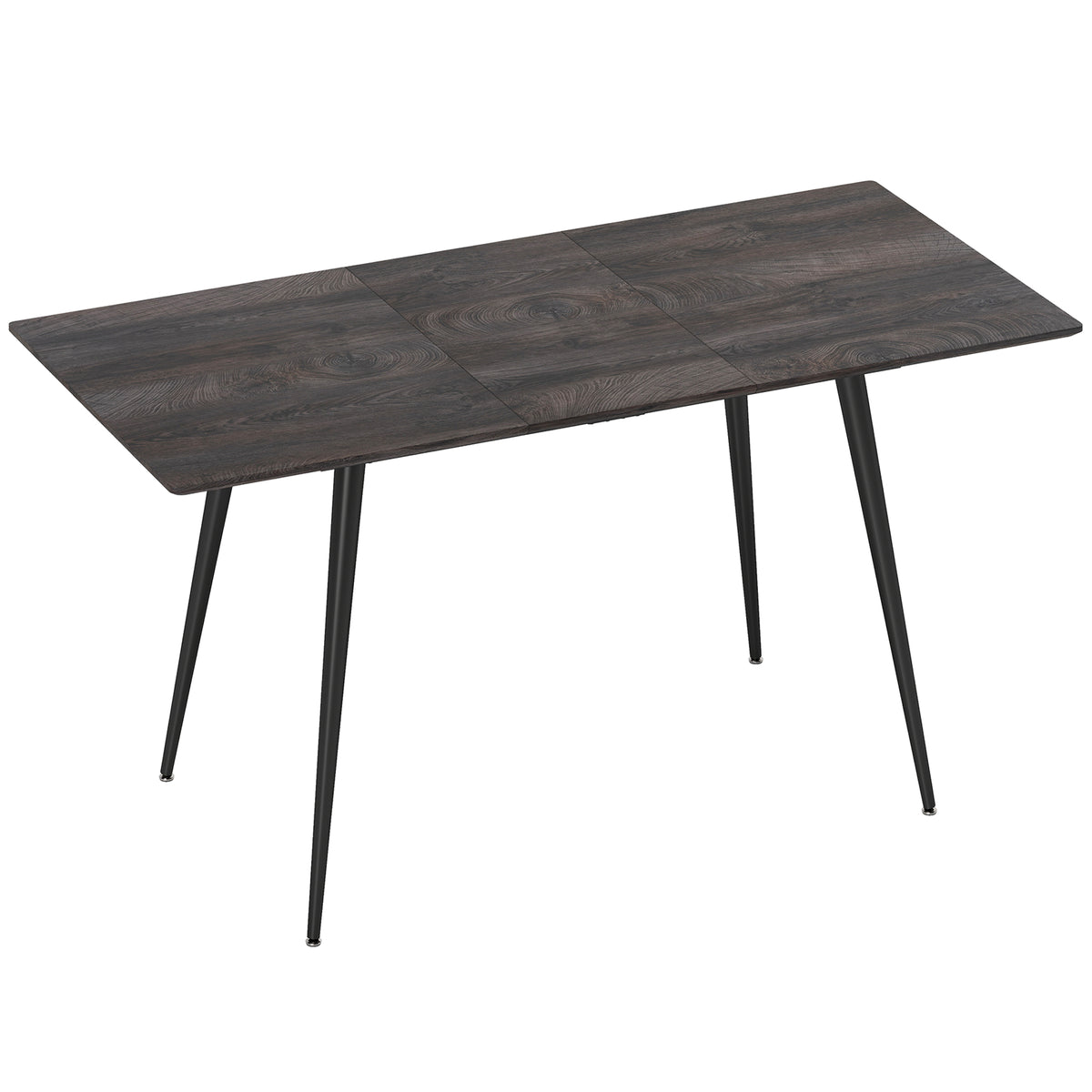 Uitschuifbare eettafel, uitbreidbare tafel voor 6-8 personen, keukentafel met solide stalen poten