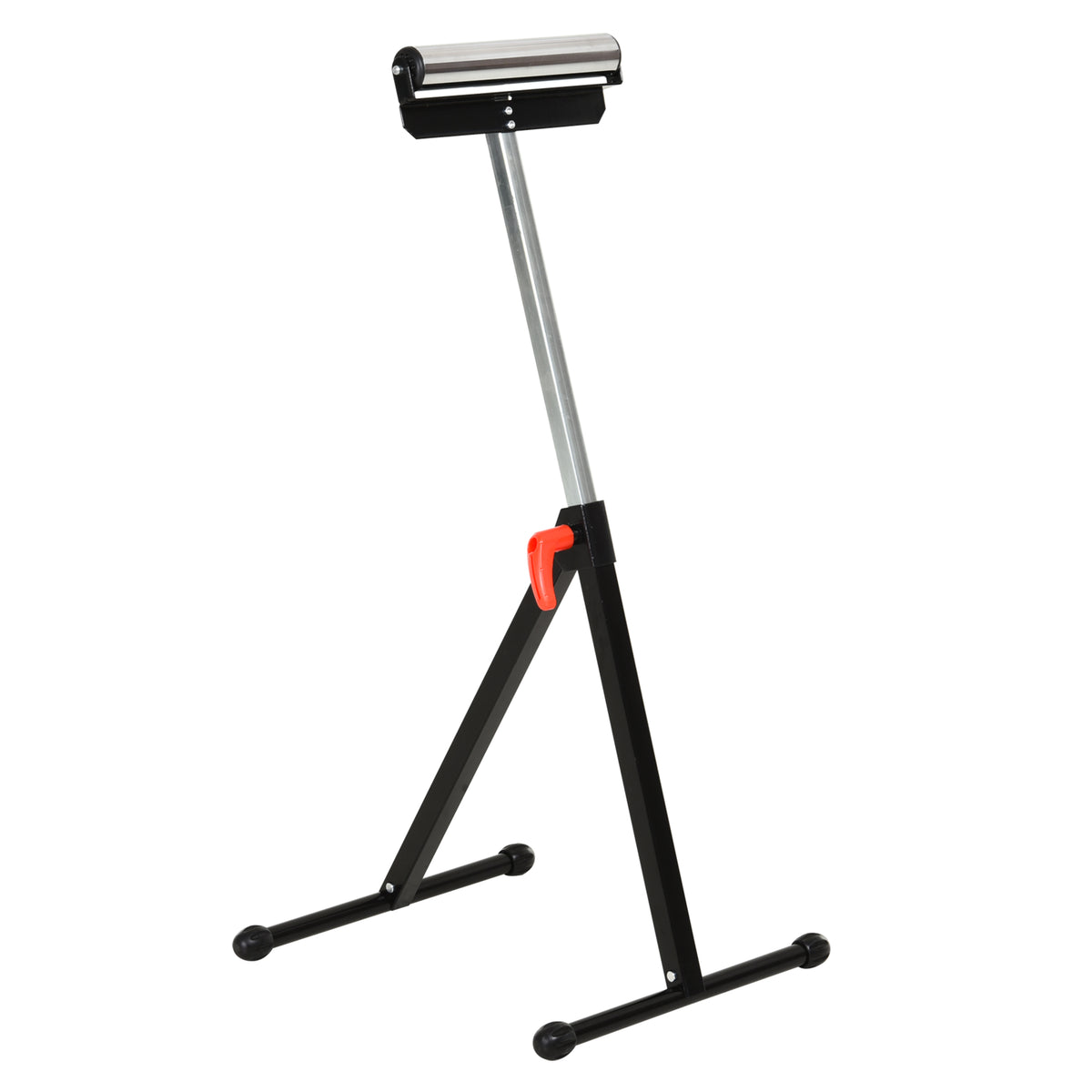 Rollenbok, rolsteun, in hoogte verstelbare werkbok, rollenstandaard, hulpbok, steunbok, tot 90 kg, metaal, zwart