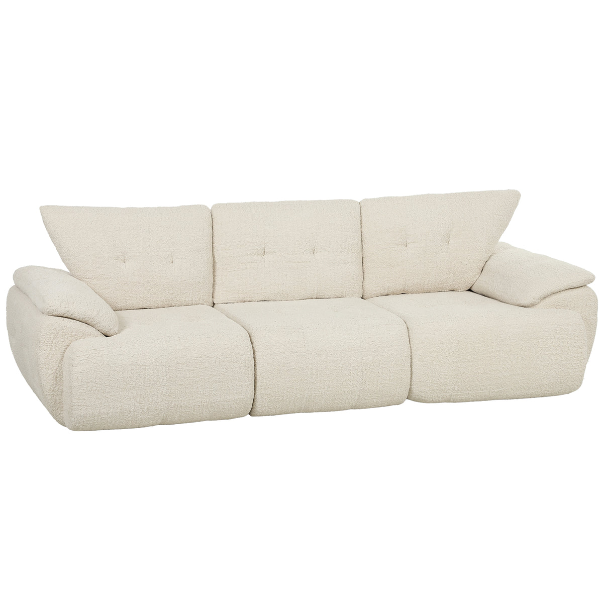 3-zitsbank, 260 cm, chenille, frameloze modulaire bank met extra brede, diepe zitting, brede armleuningen