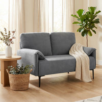 2-zitsbank, dikke kussens, fluweelzachte bekleding, gestoffeerde bank, zwart (2)