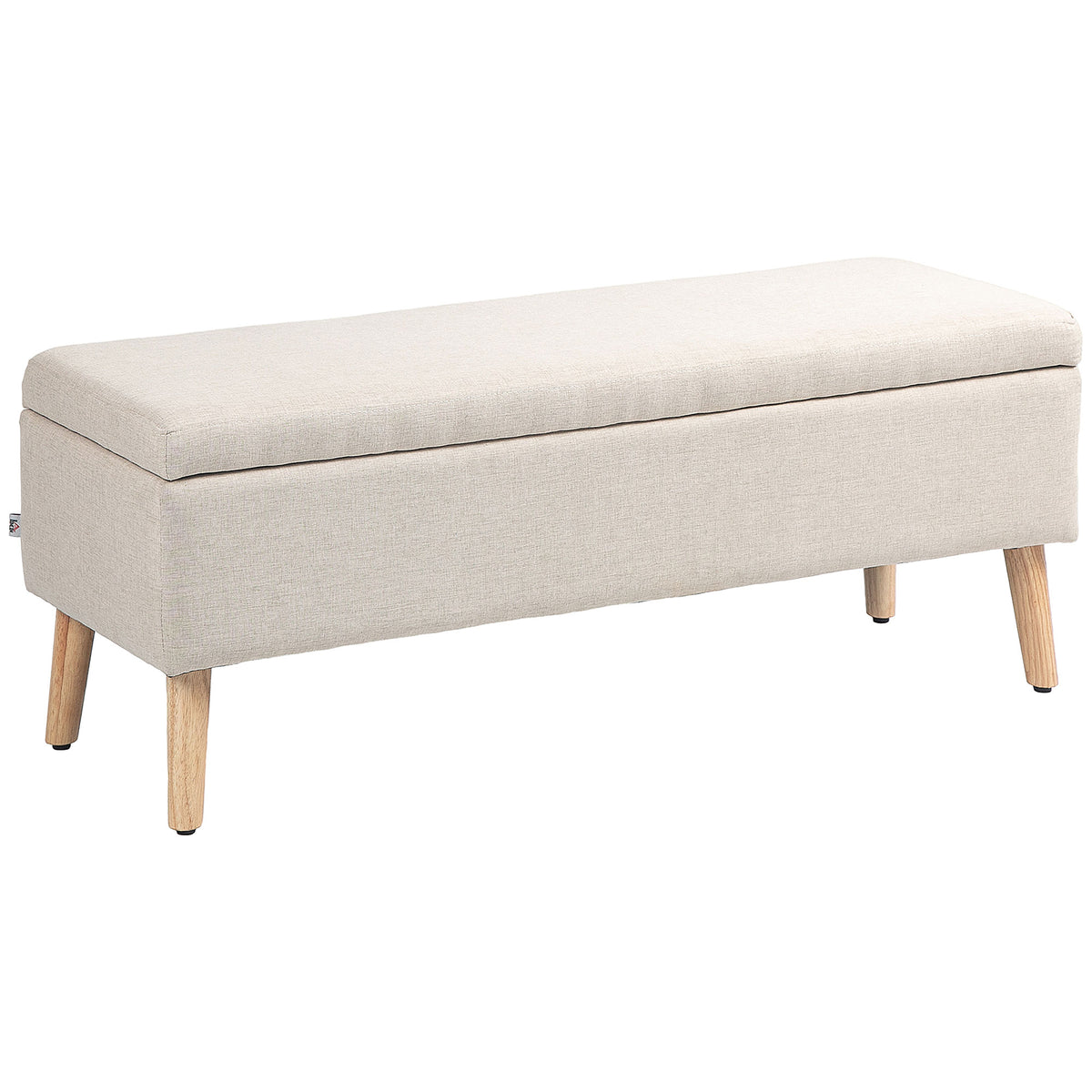 Opbergbank, tot 220 kg, linnenlook, 110x39x45 cm, beige