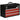 Gereedschapskoffer, gereedschapskist, 3 lades, afsluitbaar, stalen behuizing, zwart+rood, 51 x 22 x 32 cm