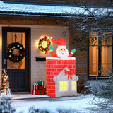 Opblaasbare kerstdecoratie, kerstman in schoorsteen, leds, ventilator (7)