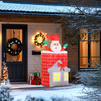 Opblaasbare kerstdecoratie, kerstman in schoorsteen, leds, ventilator (7)