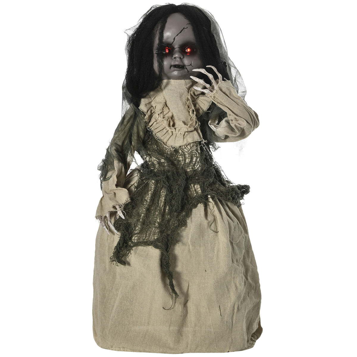 Halloween-decoratie spookpop met speciale effecten en geluidsfunctie 80 cm x 23 cm x 83 cm