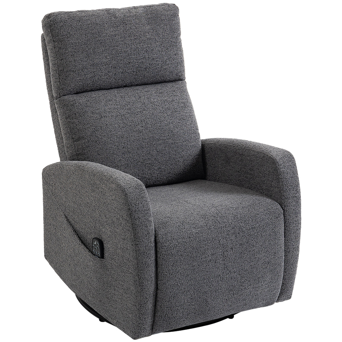 Relaxfauteuil Draaibare tv-fauteuil met warmte- en vibratiemassage, ligfunctie, schommelfunctie donkergrijs