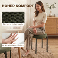 Eetkamerkrukken set van 4 stapelbare krukken met stalen poten, linnenlook voor eetkamer, woonkamer, keuken (5)
