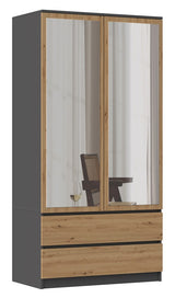 Kleiderschrank Malwa SS-90L ANTHRAZIT EICHE ARTISAN – Produktabbildung 3