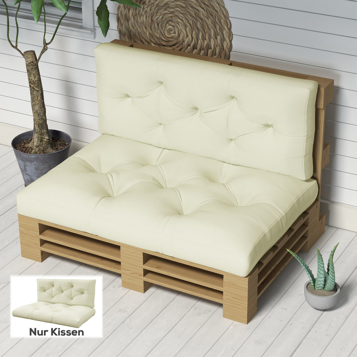 Zitkussen, met knoopstoffering, 120 x 80 x 12 cm, crème-wit (2)