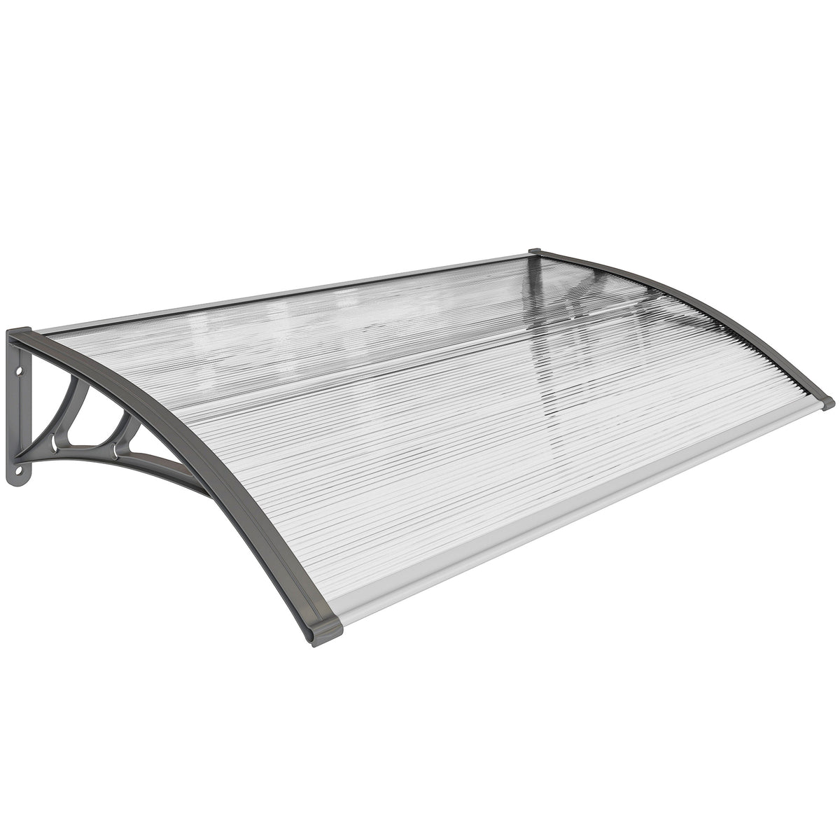 Deurafdak, bescherming tegen regen, wind en hagel, polycarbonaat, aluminium verbindingsstangen, 110 x 60 x 18 cm