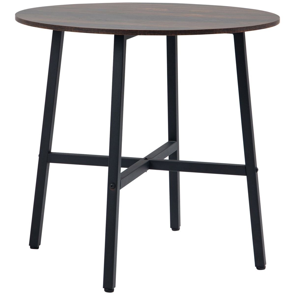 Eettafel keukentafel, grote tafel, industrieel design, rustiek design, Φ80 x 76 cm, bruin