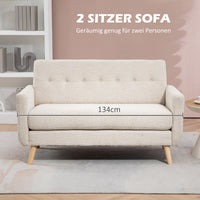 Tweezitsbank, comfortabel, 134x71x82 cm, beige (4)