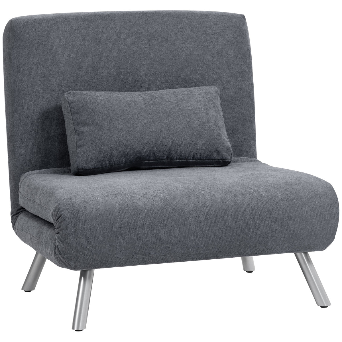Gestoffeerde fauteuil met slaapfunctie, 3-in-1 ontwerp, slaapfauteuil, logeerbed, stoffen bekleding, met kussen