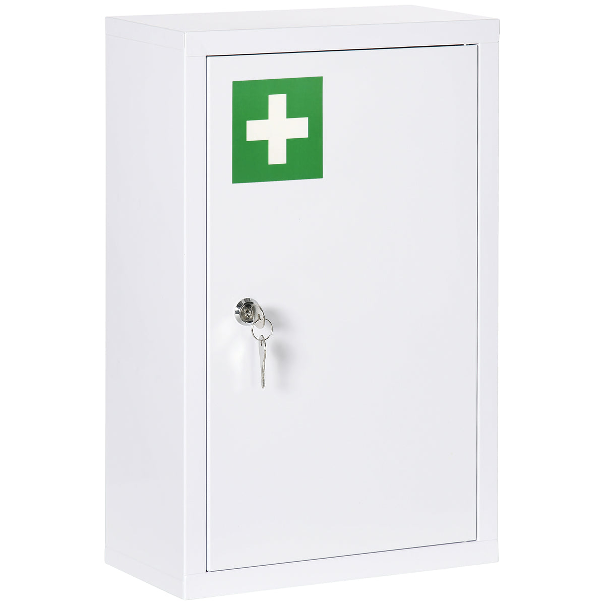 Medicijnkast, afsluitbaar, legplanken, stalen behuizing, 30x14x46 cm, wit
