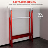 2 x schraag, steunbok, staal, rood (6)