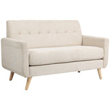 Tweezitsbank, comfortabel, 134x71x82 cm, beige