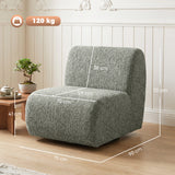 Fauteuil Draaibare loungefauteuil met chenille-look, brede zitting, voor woonkamer, slaapkamer, grijs (3)