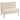2-zitsbank, getufte rugleuning, houten poten, dikke bekleding, linnenlook, voor kleine ruimtes, beige