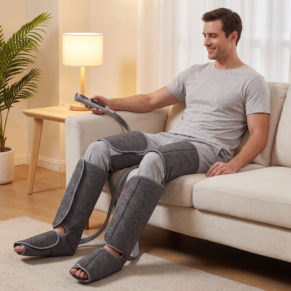 Beenmassageapparaat met warmte, compressie, 3 automatische modi & 3 intensiteiten, voet- en kuitmassageapparaat (2)