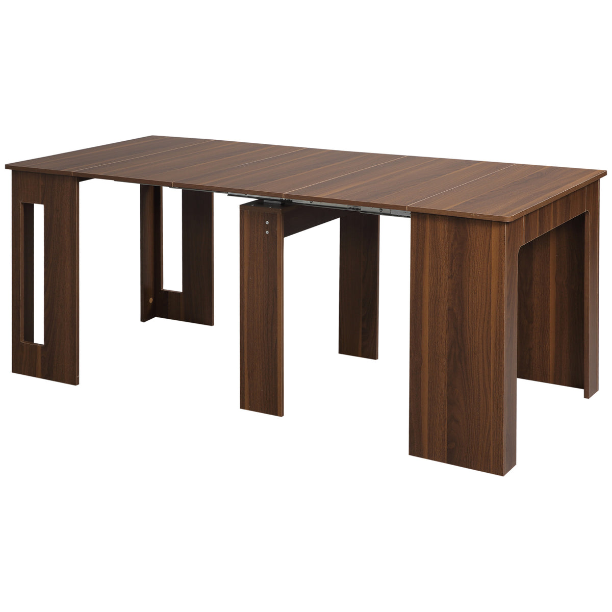 Uitklapbare eettafel, uitschuifbare eettafel, eettafel, mobiel, modern design, 180cm x 85cm x 75cm, bruin