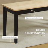 Moderne zitbank voor 2 personen, houten bank, massief hout, gelakt, natuur + zwart (5)