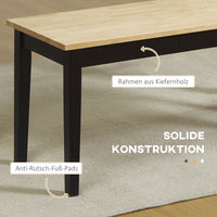 Moderne zitbank voor 2 personen, houten bank, massief hout, gelakt, natuur + zwart (5)