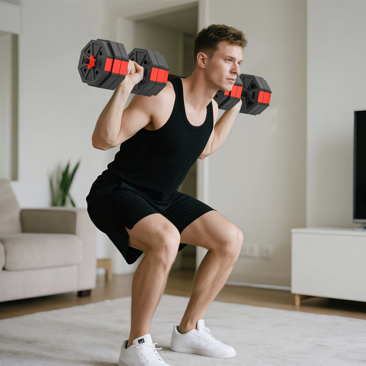 6-in-1 halterset dumbbells set dumbbells halters verstelbaar 25 KG voor krachttraining thuis (2)