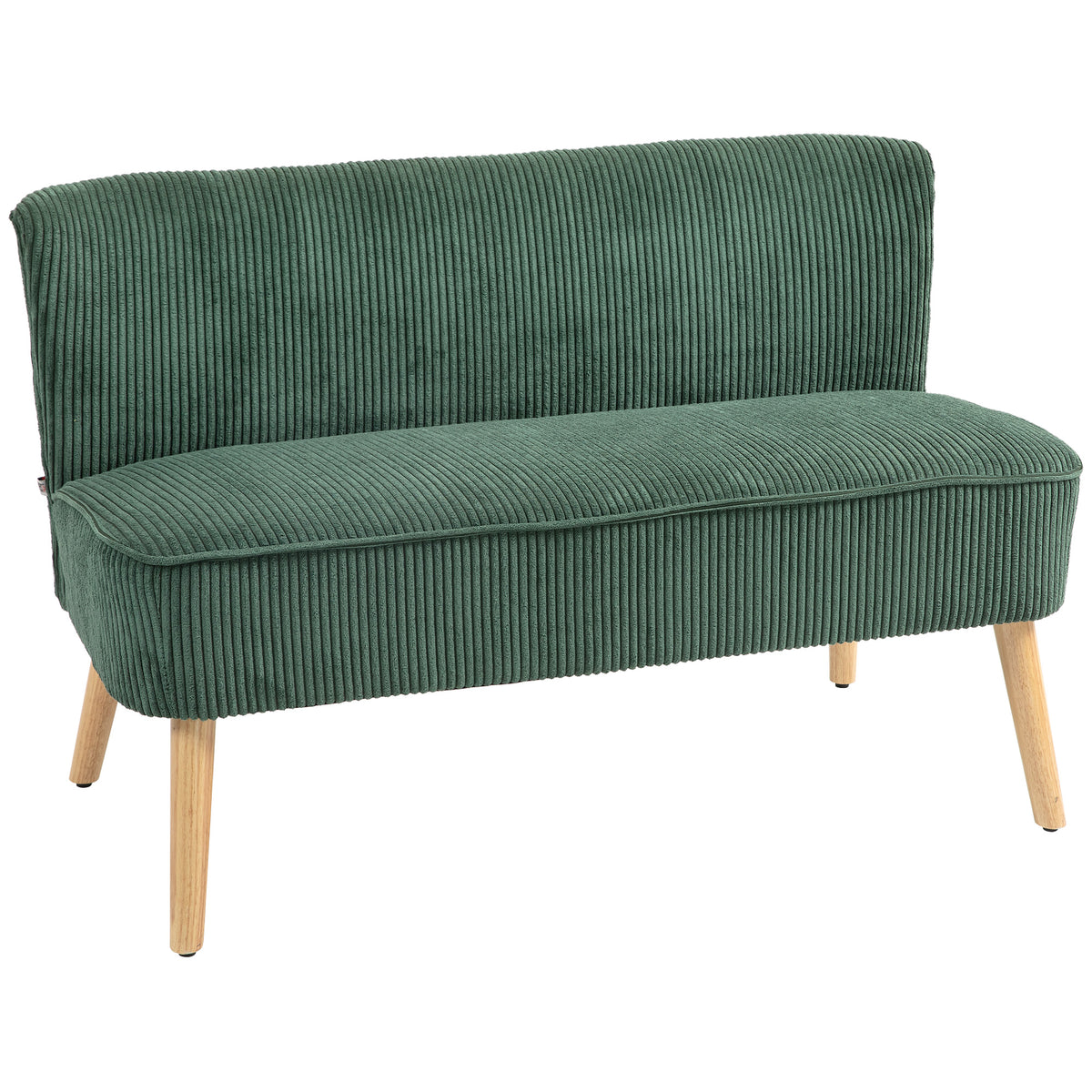2-zits gestoffeerde bank, hout, fluweelachtig polyester, schuimrubber, 117 x 56,5 x 77 cm, groen