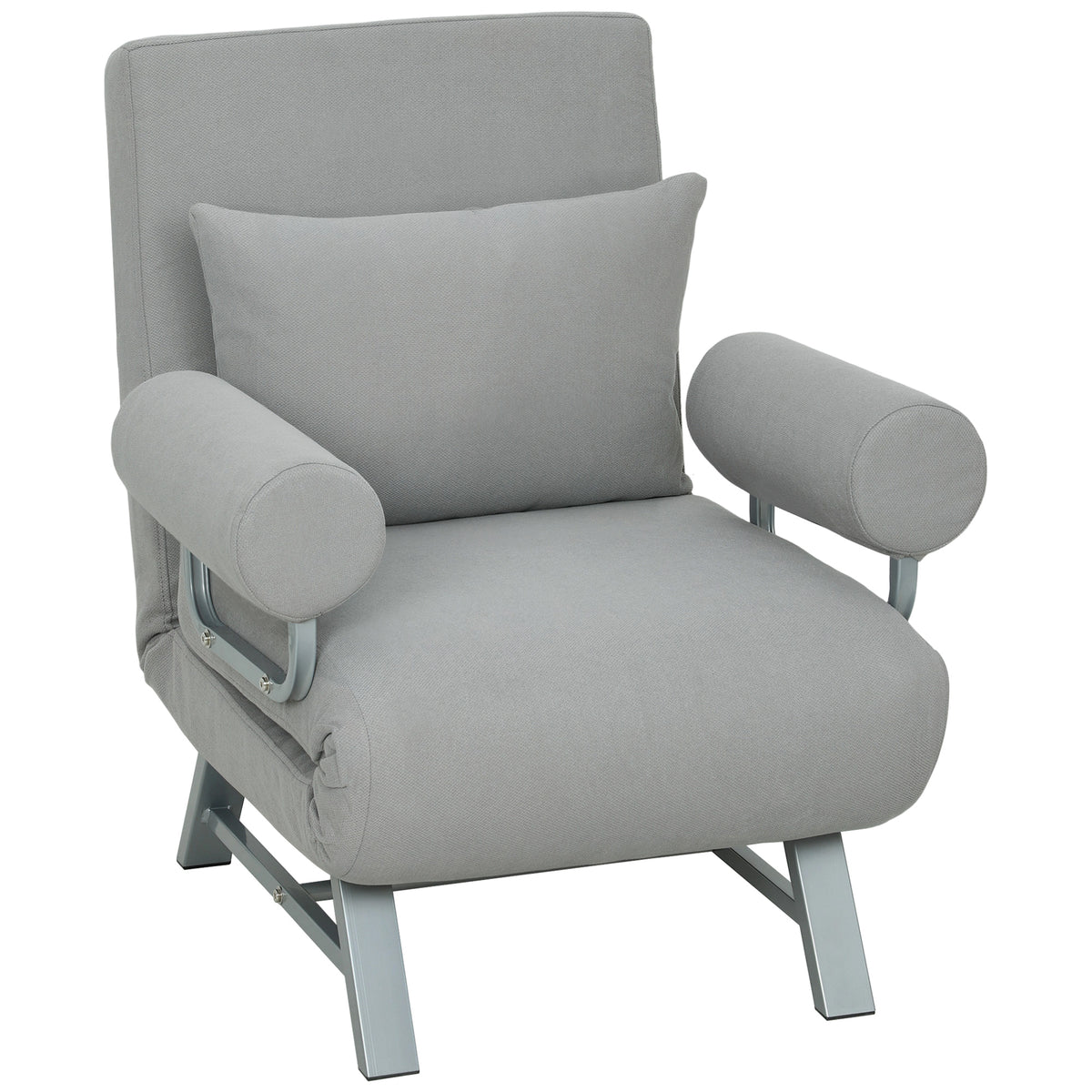 Slaapfauteuil, gestoffeerde fauteuil, ombouwbaar tot logeerbed, ergonomisch, lichtgrijs