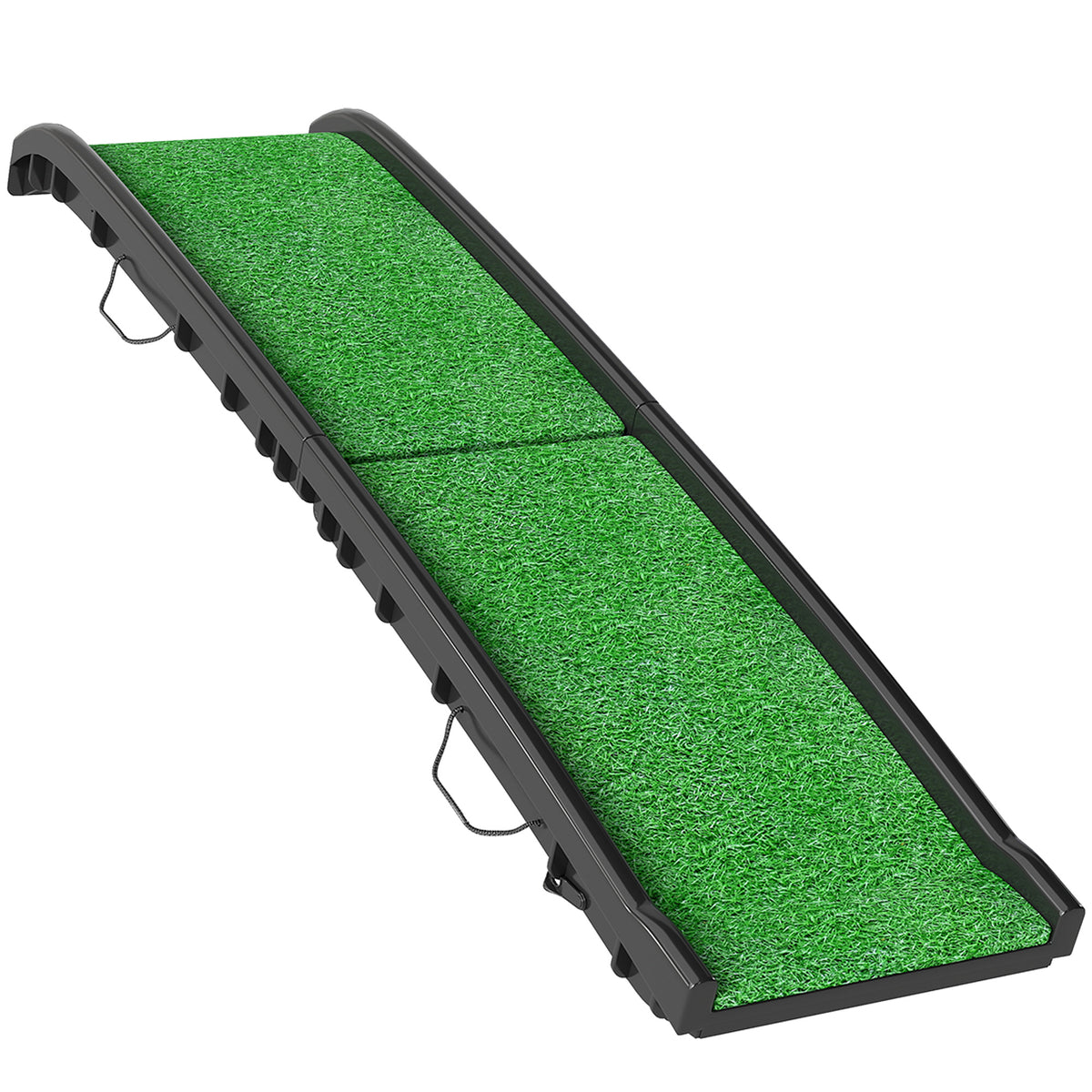 Opvouwbare hunderamp antislip hondentrap instaphulp voor kofferbak, voor dieren tot 90 kg 155x38,5x15,5 cm zwart