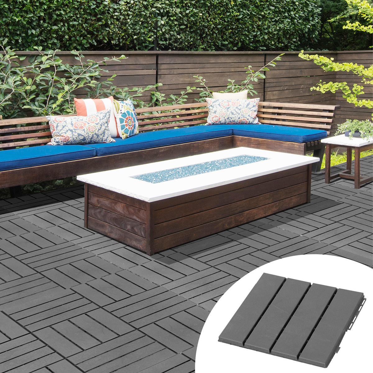 Terrastegels 30 x 30 cm 9 stuks 0,81㎡ kliktegels balkontegels met kliksysteem drainagesysteem vloerbedekking (2)